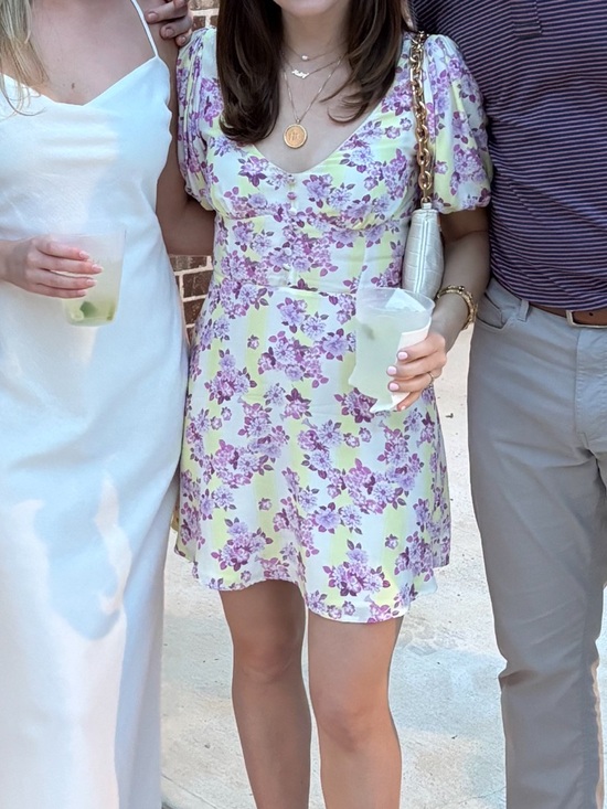 For Love And Lemons Dresses & Skirts - For Love & Lemons Lavender Floral Puff-Sleeve Mini Dress